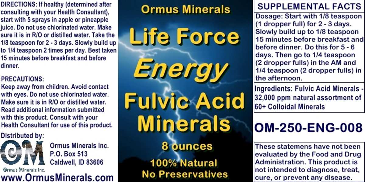 Ormus Minerals Life Force Fulvic Acid Minerals