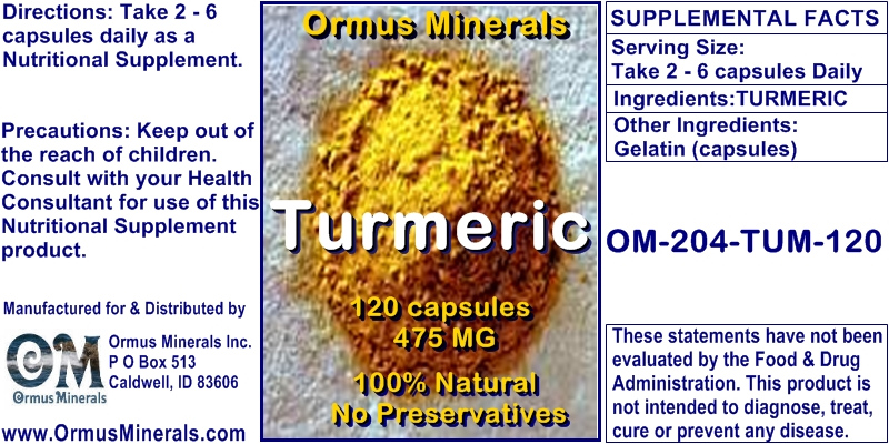 Ormus Minerals Turmeric